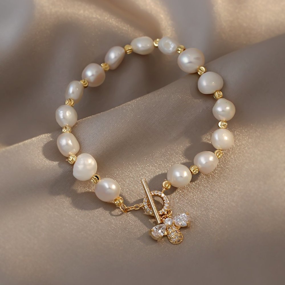 GOLICC Baroque Natural Freshwater Pearl Bracelet - Picture 5 of 10
